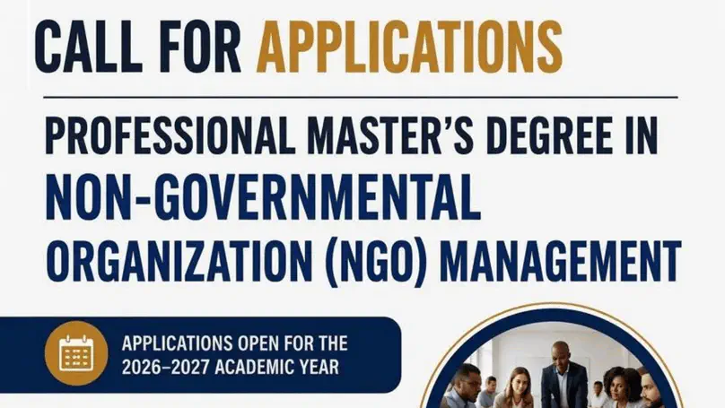 Call for Application Master in Management of NGO